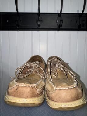 Sebago Brown Leather and Mesh Boat Shoes